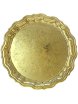 Круглый поднос для самовара желтый с фигурным краем и гравировкой, Кольчугино фото 1 — Samogon-sam.ru